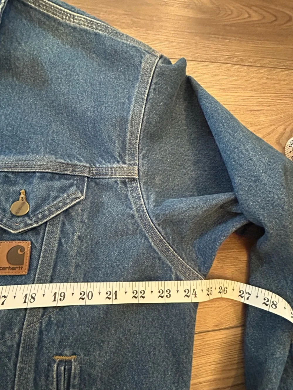 Vintage 90s Carhartt J12 DST USA Made Denim Trucker Jacket Men’s L